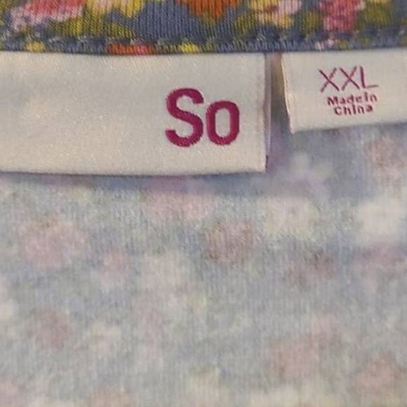 NWOT SO Juniors XXL Floral Ruched Long Sleeve Stretch Knit Crop Top Boho Style - Picture 7 of 9